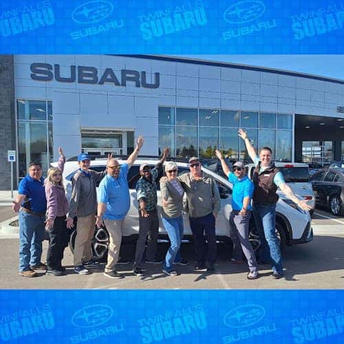 Carey & Jennifer with their Crystal White Pearl 2024 Subaru Ascent Touring - assisted by Will Smith