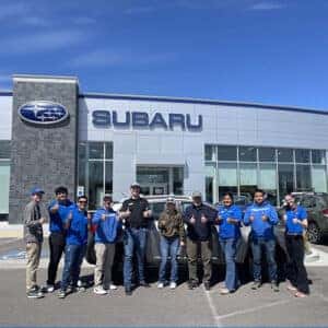 Wood River Valley driver Gretchen with her 2014 Nissan Rogue Select at Twin Falls Subaru