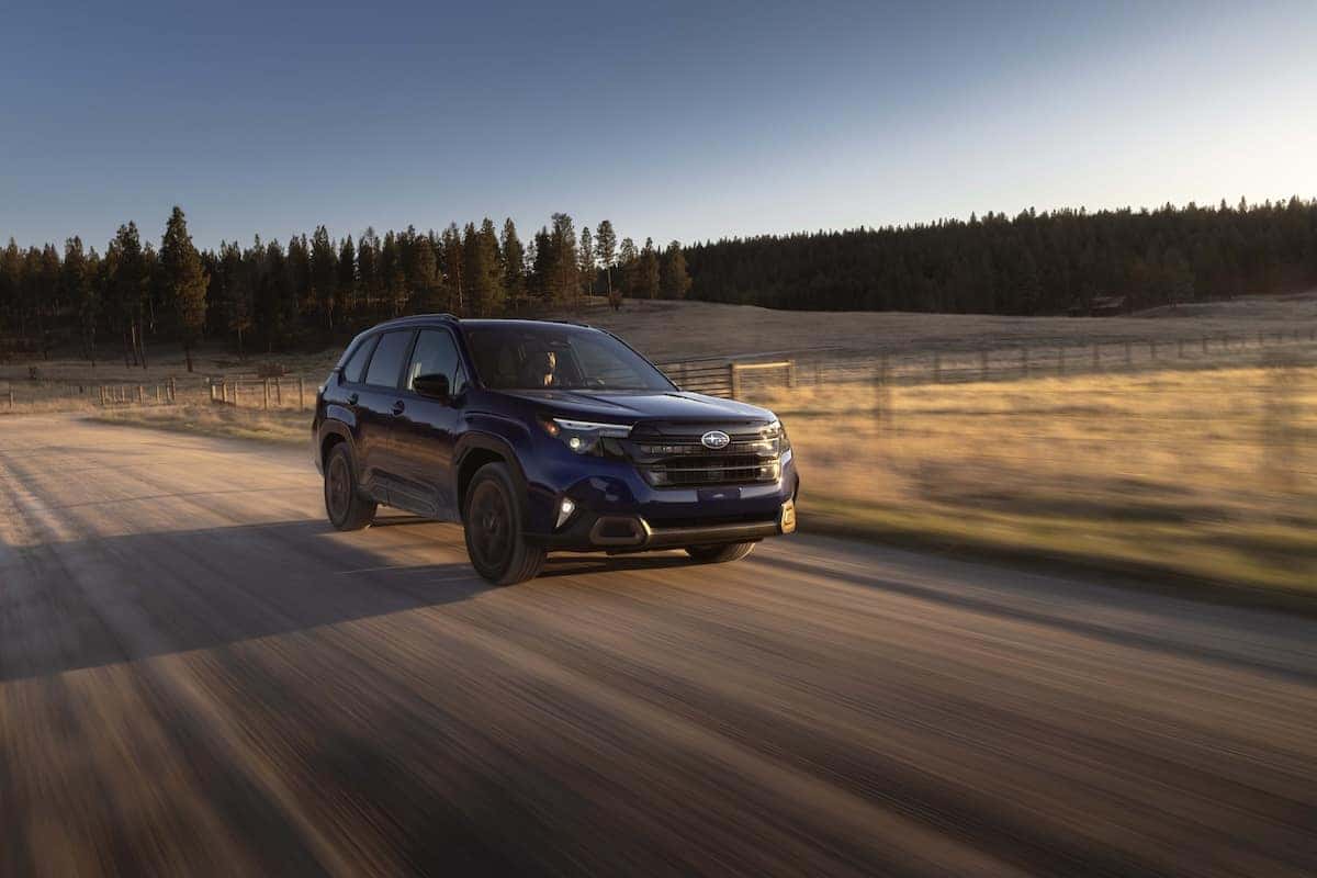 2025 Subaru Forester on the Road in Motion