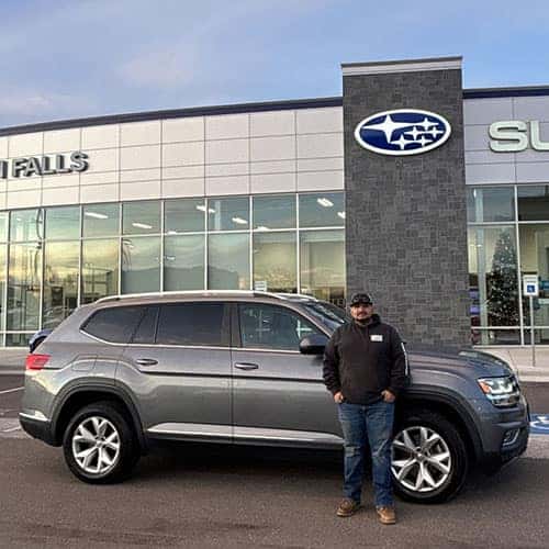 Alejandro - from Jerome Idaho, with his Platinum Gray Metallic 2018 Volkswagen Atlas 3.6L V6 SEL AWD at Twin Falls Subaru in Twin Falls, Idaho