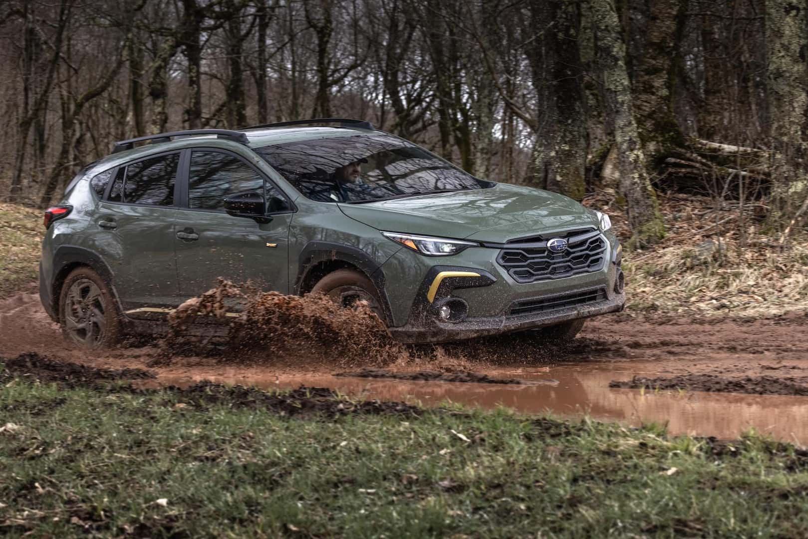 2024 Subaru Crosstrek Alpine Green off-roading