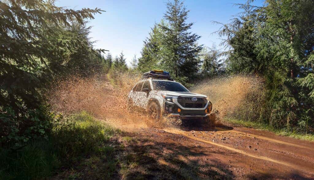 2026 Subaru Forester Wilderness Off Road in the Mud