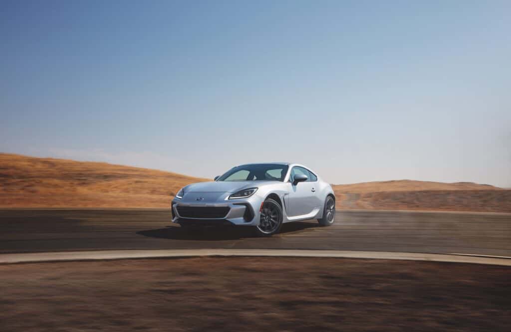 Subaru BRZ Drifting on a Remote Road