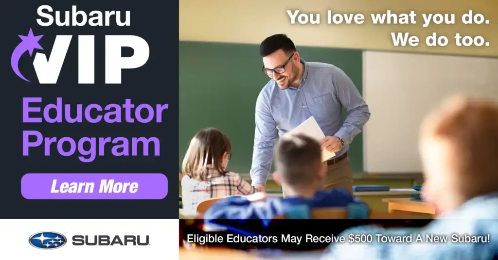 Twin Falls Subaru is proud to be a part of the SOA VIP Educator program, offering $500 to eligible educators toward their new Subaru.