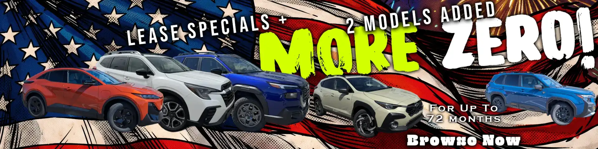 Lease Specials + 0% for new Subaru Ascent, Outback and EV models! PLUS: All new Crosstreks and non-hybrid Foresters added July 13th!