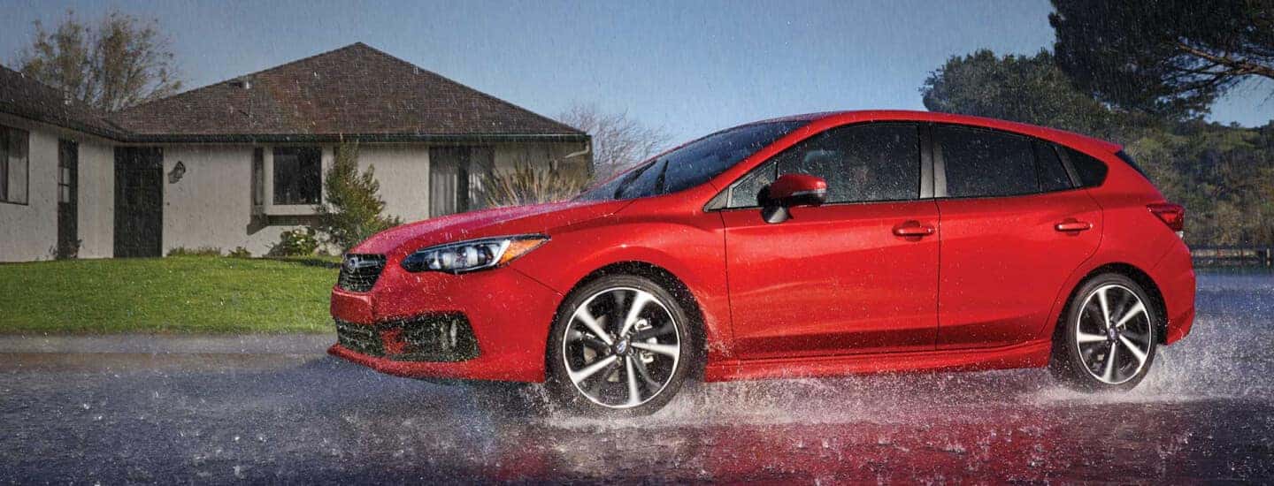 Red Subaru Impreza