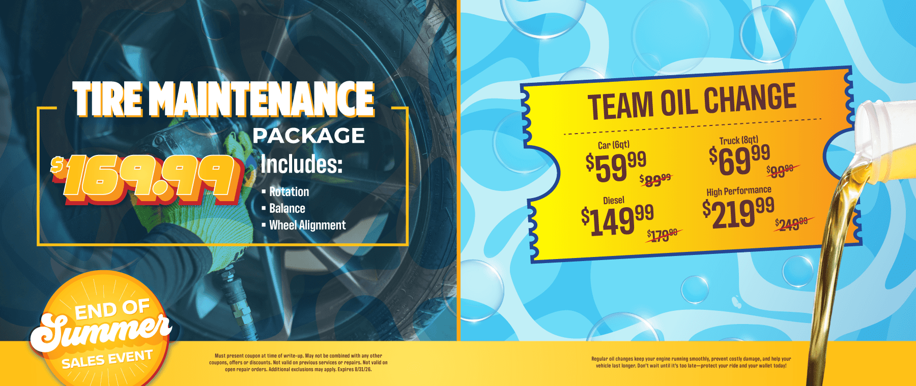 August Service Specials