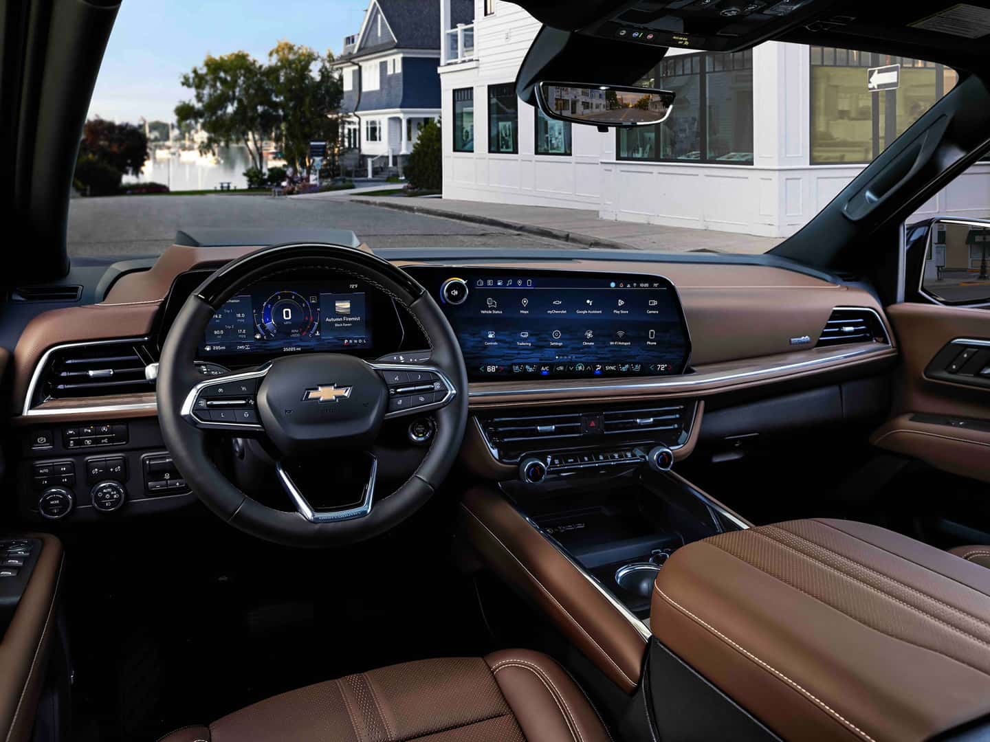 2027 Chevy Suburban interior with 17.7-inch center touchscreen