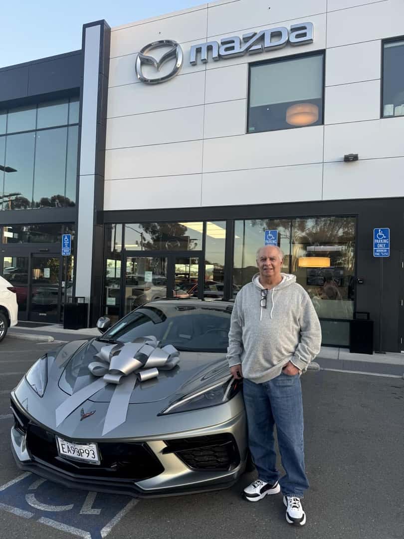 customer with silver car