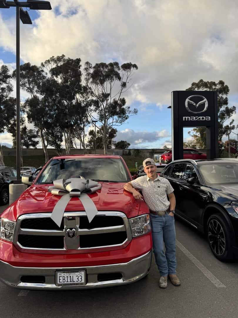 customer with red truck