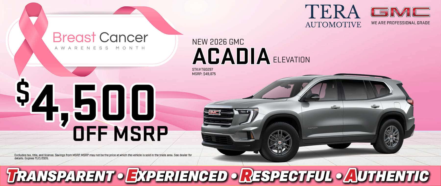 2026 GMC Acadia Offer