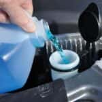Blue windshield wiper fluid