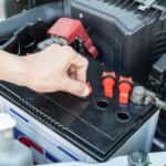 Car Battery Being Worked On for Car Maintenance