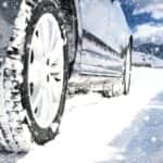 Car driving on snow