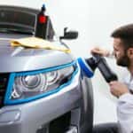 Detailing a car using an orbital polisher