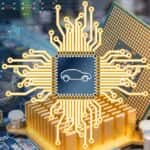 Microchip with a microchip in the middle concept