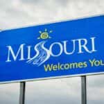 Missouri Welcome Sign on the Highway