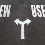 New Vs. Used Concept on Pavement
