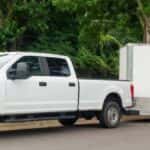 Pickup Truck With Large Utility Trailer