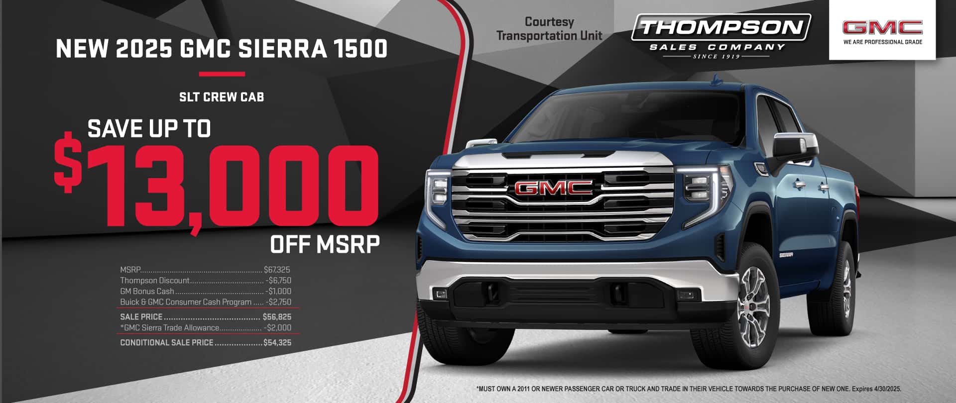 Save up to $13,000 on a new Sierra