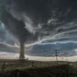 Tornado in a Field Off to the Side of the Road