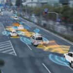 Vehicles on the road using sensors to self-drive