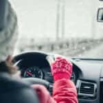 Woman Driving in Winter