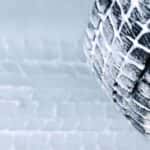 Winter tire driving on snow