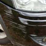 paint scratches on black bumper of a car