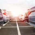 New cars parked on a sales lot