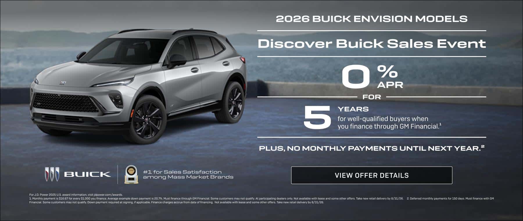 Get 0% APR for 5 years on a new 2026 Buick Envision