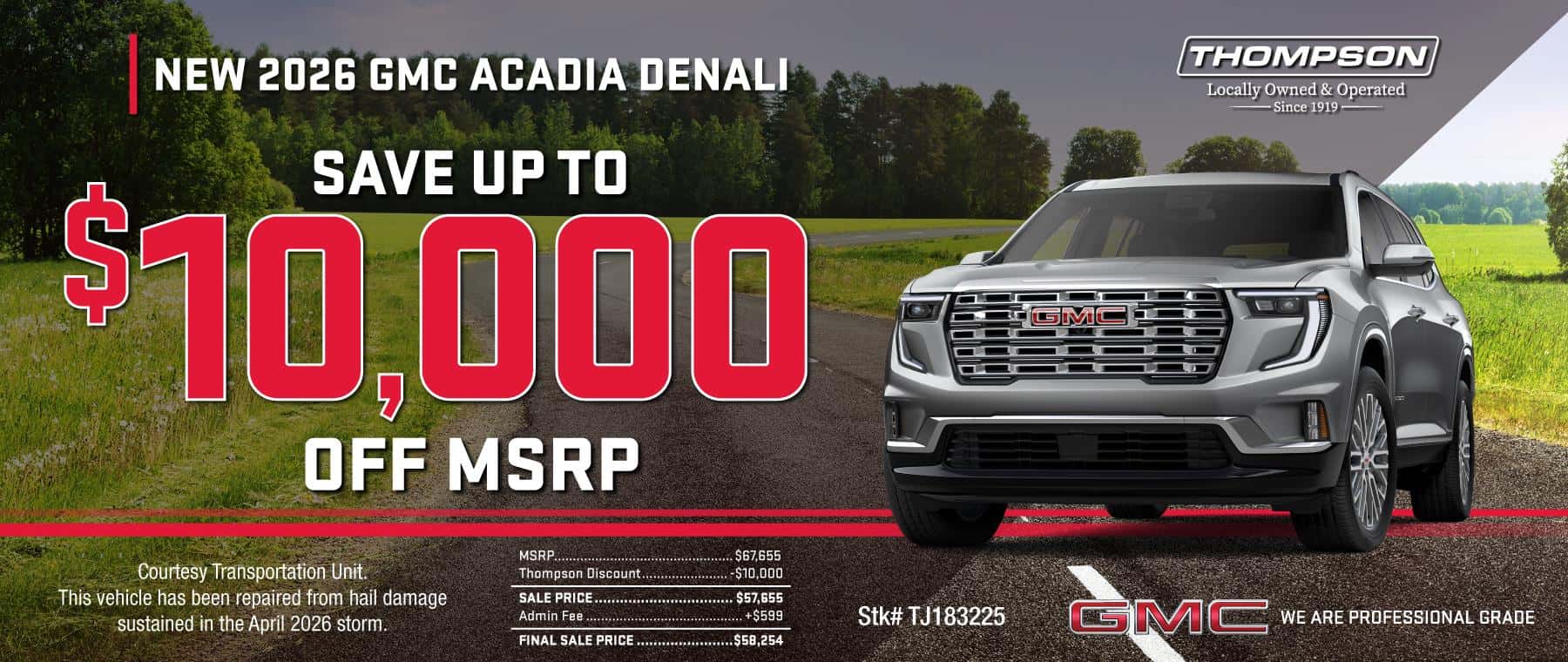 Save up to $10,000 off MSRP on a 2026 GMC Acadia