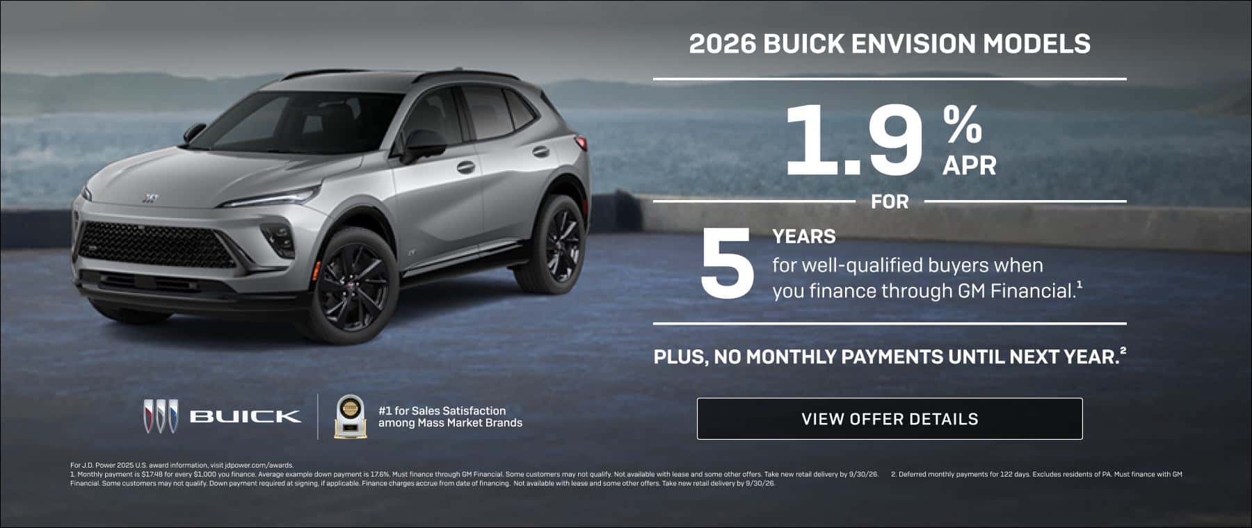 Get 1.9% on a new 2026 Buick Envision