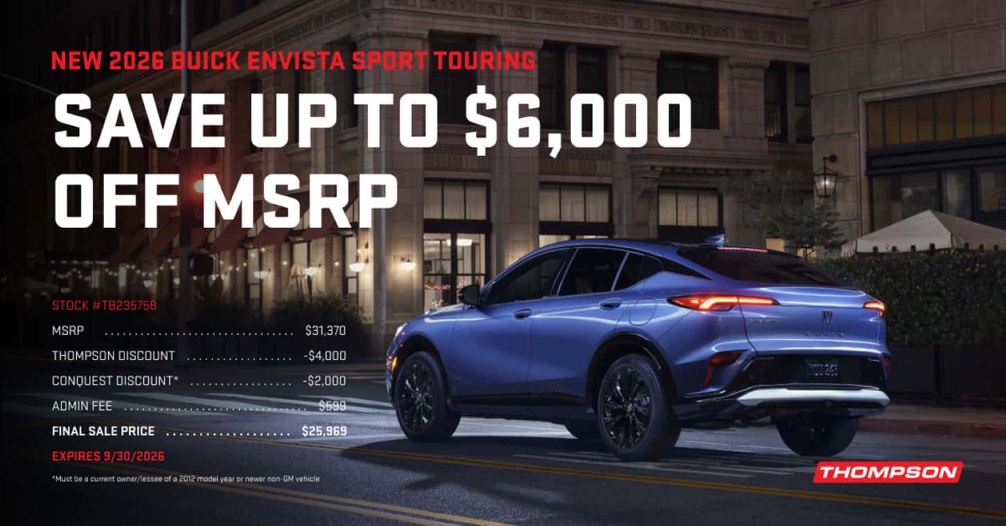 Save up to $6,000 off MSRP on a new 2026 Buick Envista