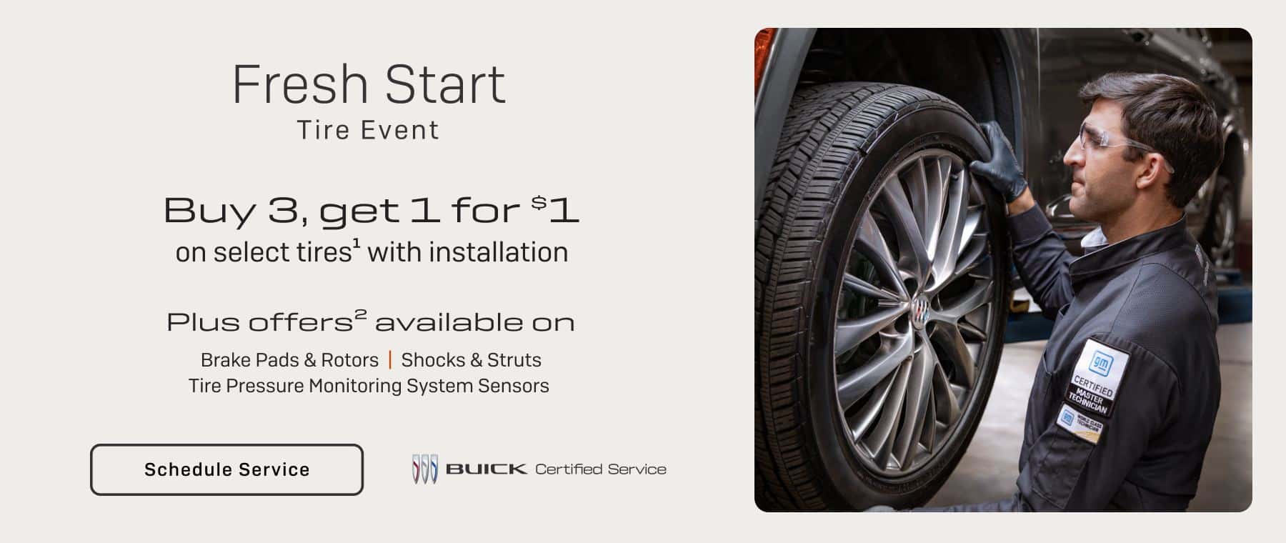 Buy 3 tires and get one for $1