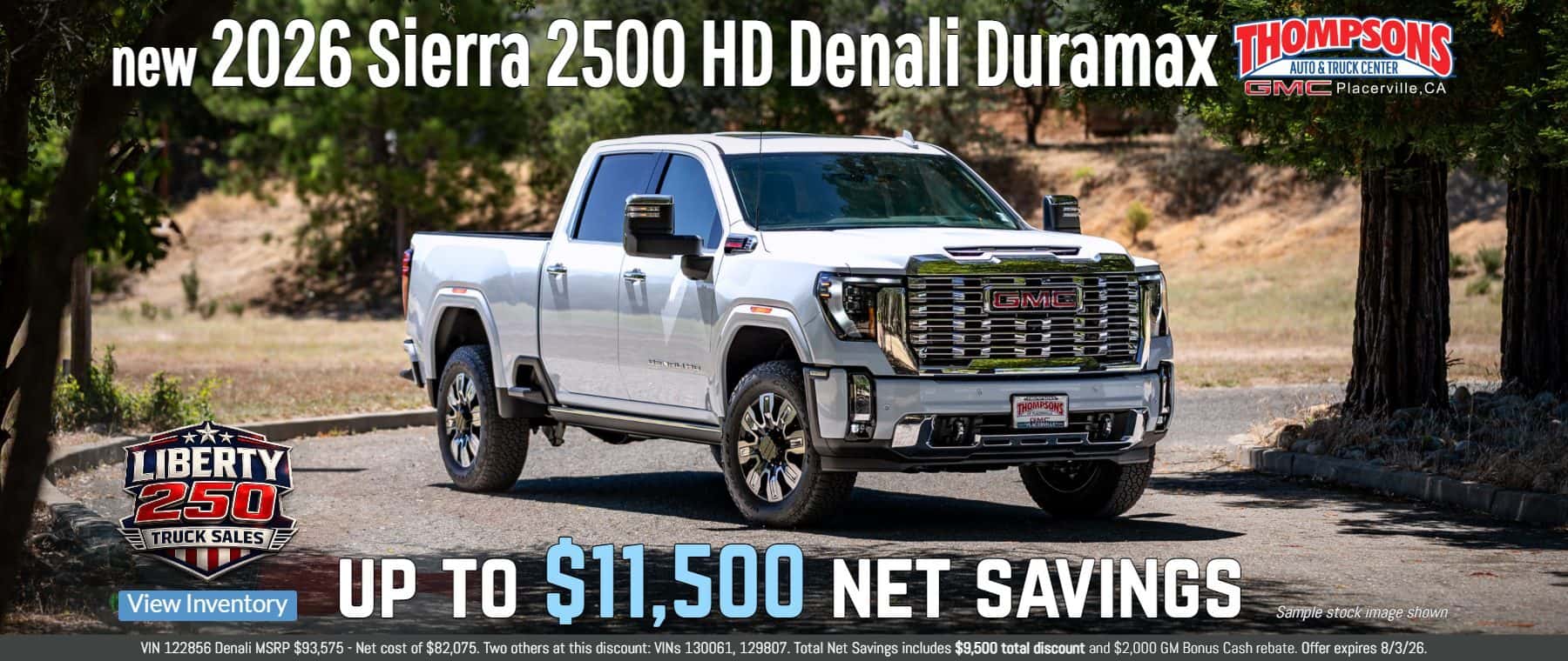 2026 gmc sierra hd 11,500 net savings for sale in placerville