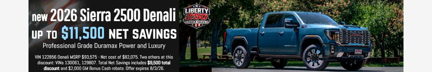 2026 gmc sierra hd 11,500 net savings for sale in placerville