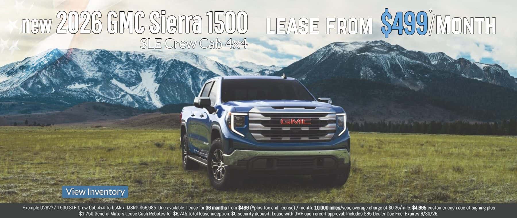 $499 lease special 2026 gmc sierra 1500 in placerville CA