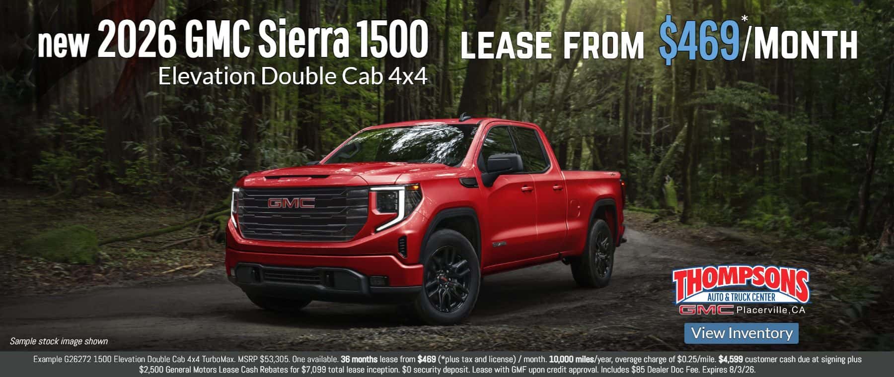2026 GMC Sierra 1500 lease special in placerville, ca