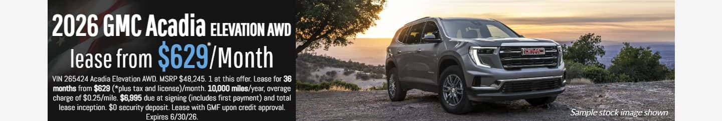 $629 monthly lease special 2026 gmc acadia elevation for sale in placerville
