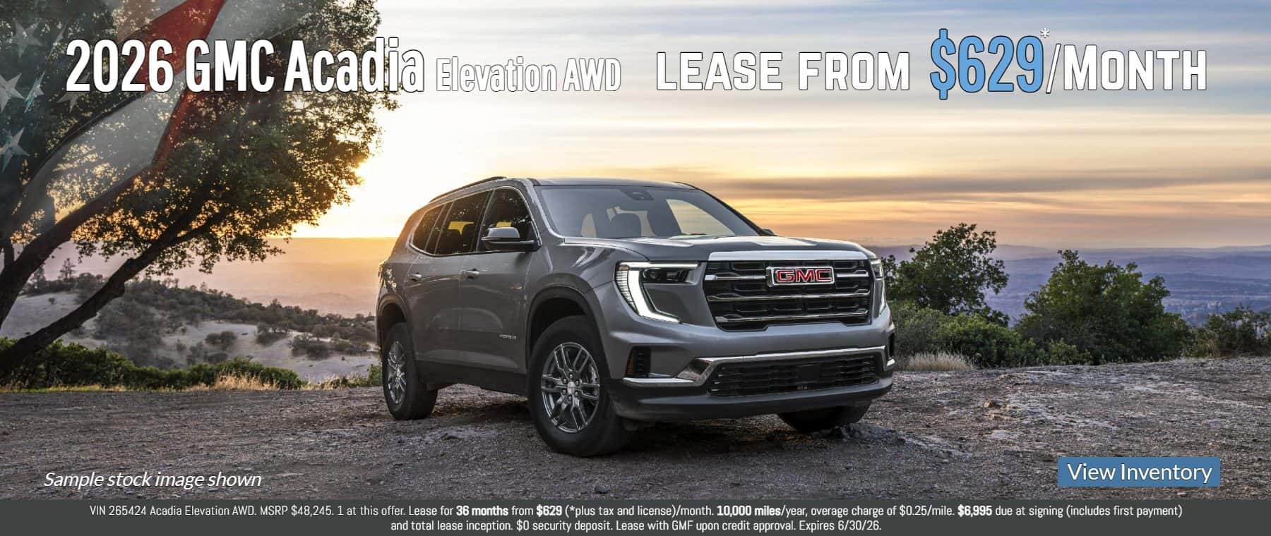 $629 monthly lease special 2026 gmc acadia elevation for sale in placerville
