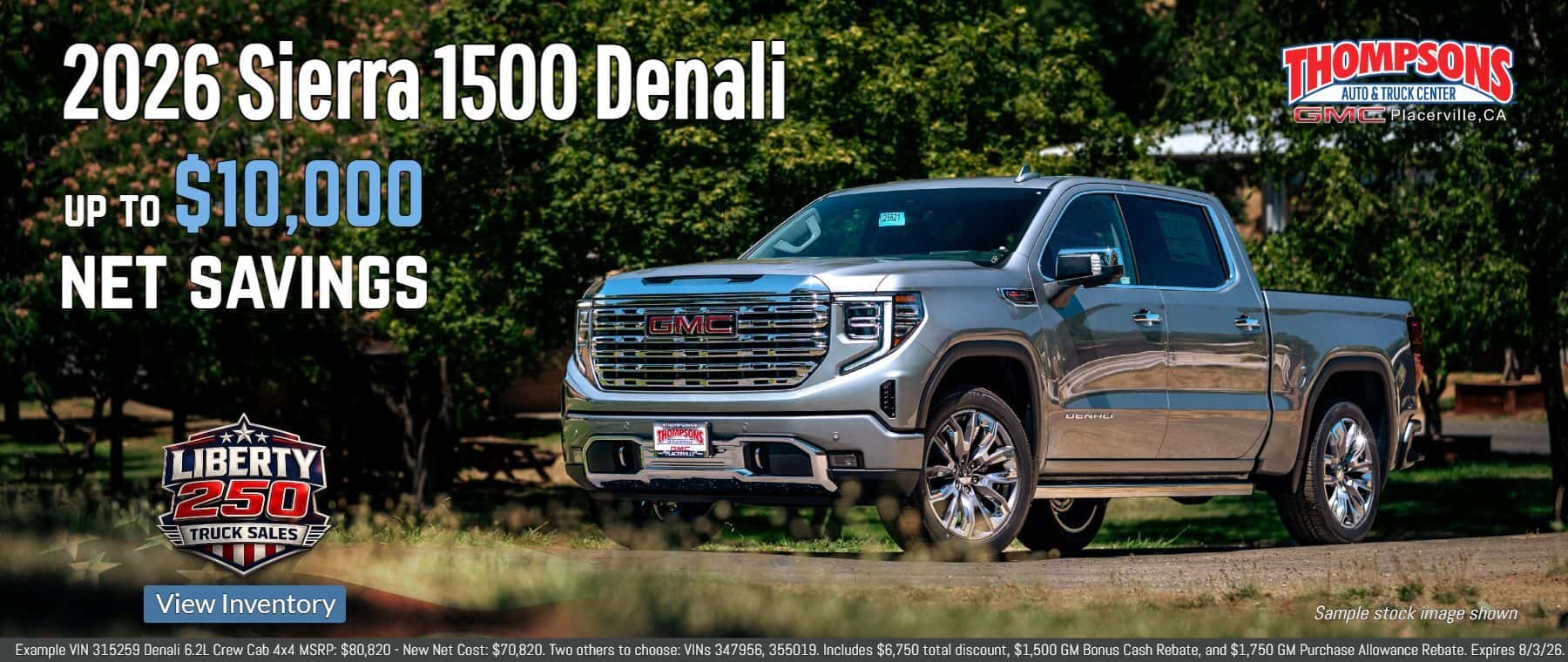 2026 gmc sierra 1500 denali $10,000 net savings july 4 deals