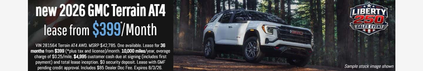 2026 GMC Terrain AT4 $399 a month lease in Placerville