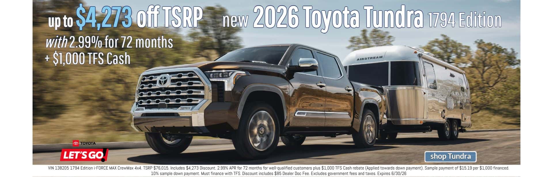 2026 Toyota Tundra 1794 Edition for sale in Placerville, CA