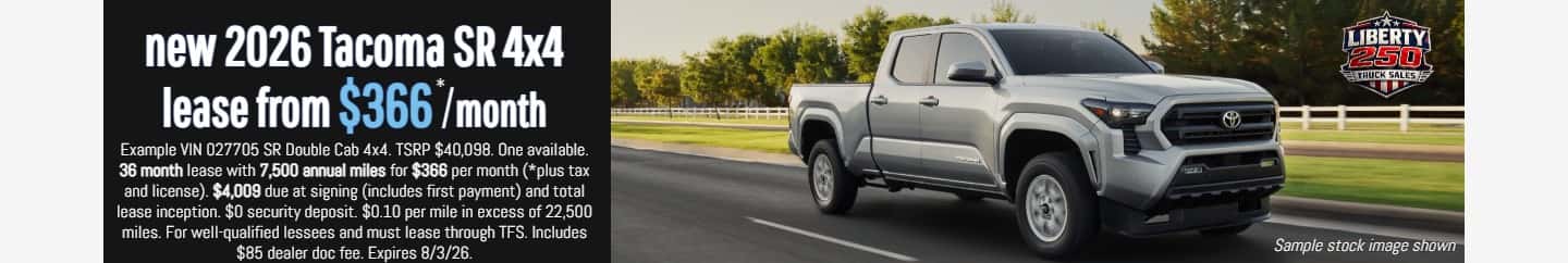 new 2026 toyota tacoma lease special placerville california