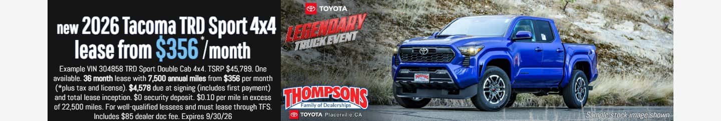 $356 a month 2026 toyota tacoma trd sport labor day lease special