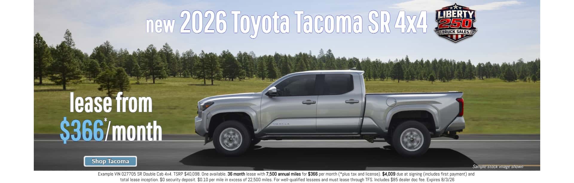 new 2026 toyota tacoma lease special placerville california