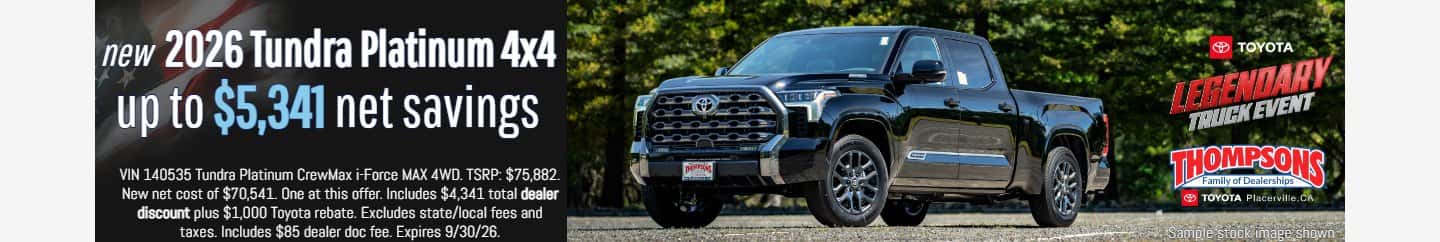 new 2026 toyota tundra platinum for sale in placerville, ca