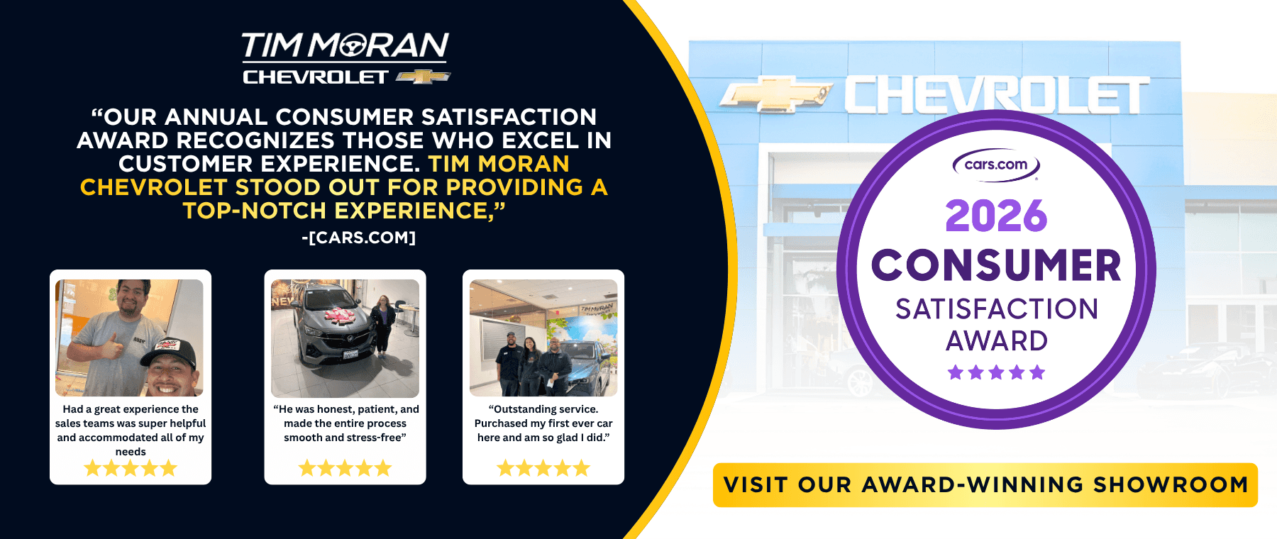 Tim Moran Chevy - 2026 Consumer Satisfaction Award