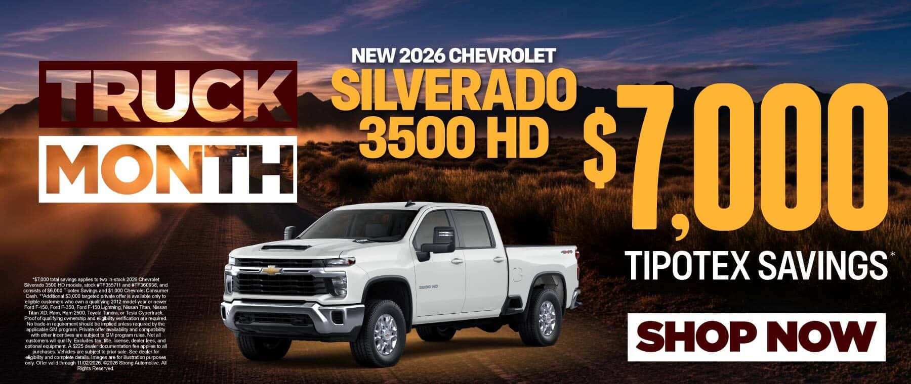 New 2026 Chevrolet Silverado 3500 HD - $7,000 Tipotex Savings*
